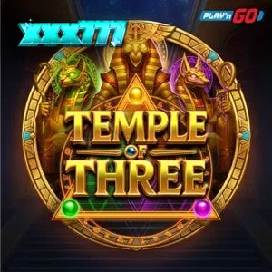 Tampilan antarmuka slot Temple of Three dengan tema Mesir kuno